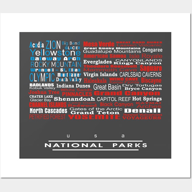 USA National Parks Wall Art by Northofthepines